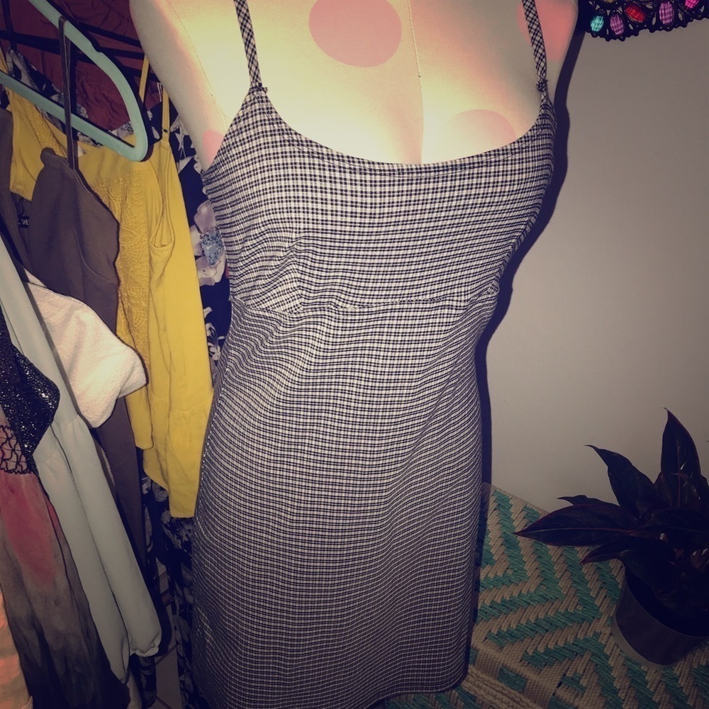 Aqua Blues vintage 1990’s Plaid Mini Dress - Picture 2 of 6